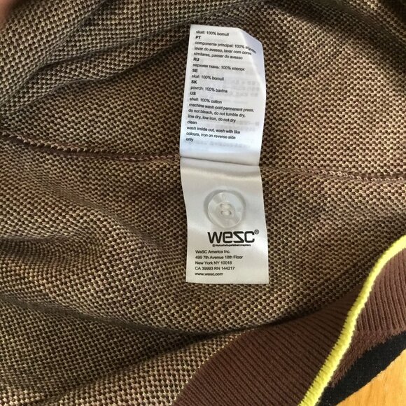 WESC Oversized Women Polo Collar Daisy Cardigan Shirt Brown Green Flowers XL NWT - Picture 8 of 10